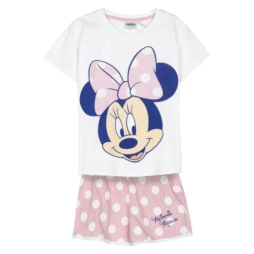 CERDÁ LIFE'S LITTLE MOMENTS Mädchen Minnie Mouse Schlafanzug Für Kinder Pajama Set, White and Pink, 5 Jahre EU