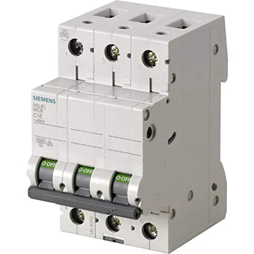 SIEMENS 5SL63327 Leitungsschutzschalter C32 3P - Leitungsschutzschalter für sicheren Kurzschluss- und Überlastschutz, ideal für Wohn- und Zweckbau. Werkzeuglose Montage und einfache Verdrahtung für schnellen Zugriff auf technische Daten.