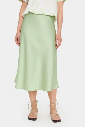 Rock LodisaSZ Gerade Passform Satin-Midirock - Der elegante Satin-Midirock für Damen bietet eine lockere Passform und einen elastischen Bund. Ideal für vielseitige Outfits – ob im Alltag oder zu besonderen Anlässen.
