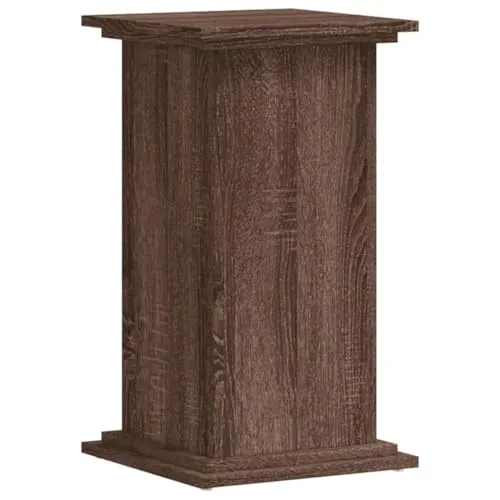 vidaXL Pflanzenständer - Dekosäule in Braun Eichen-Optik - Blumentreppen aus robustem Holzwerkstoff, ideal für die Präsentation von Pflanzen und Dekoartikeln. Hohle Konstruktion ermöglicht zusätzliche Stabilität durch Sandbefüllung.