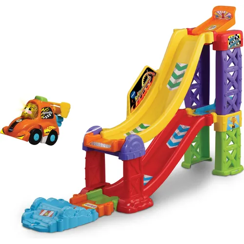 VTech Tut Tut Baby Flitzer - Actionrampe 80-527504 - Rennbahnen, Parkhäuser & Zubehör mit 3 in 1 Actionrampe und 2 Blitzstartern für spannende Stunts. Kompatibel mit weiteren Tut Tut Baby Flitzer Sets für unendlichen Spielspaß!