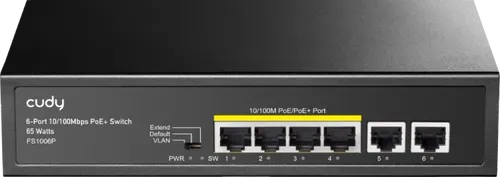 CUDY 6-Port 10/100M PoE+ Switch 60 Watt