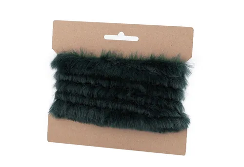 maDDma Webband 1 Fellborte 1,6 m x 2 cm Fellbesatz Kunstfell Kunstpelz Fellstrang, dunkelgrün
