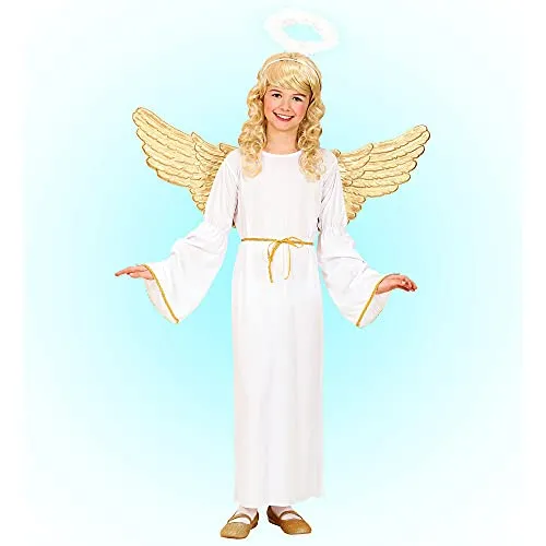 W WIDMANN MILANO Party Fashion - Kinderkostüm Engel, Kleid, Weihnachten, Krippenspiel, Weihnachtskostüm, Karneval