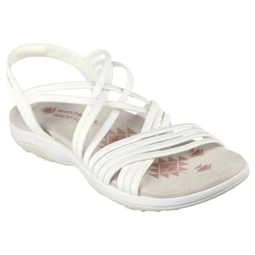 Skechers REGGAE SLIM-SUNNYSIDE Sandalen in Weiß - Wanderschuhe für Damen, perfekt für den Sommer! Atmungsaktives Obermaterial und bequeme Skechers Memory Foam™ Decksohle für optimalen Tragekomfort.