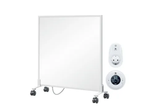BR Bringer Infrarotheizung Standgerät - 300 Watt - Elektroheizkörper mit effizienter CarbonCrystal Technologie für schnelle Wärmeverteilung, ideal für Allergiker. Flexibel mobil mit Standfüßen und Rollen, inklusive 5 Jahre Garantie.