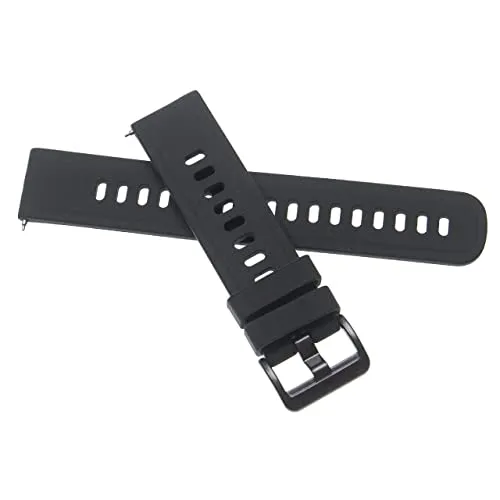 vhbw Ersatz Armband kompatibel mit Amazfit GTR 2, GTS 2 Fitnessuhr, Smartwatch - 12 + 8,5 cm Silikon schwarz