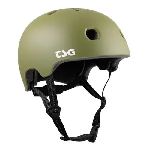 TSG Meta Helm BMX Stunt-scooter Skate - Matt Olive Grün (JXXS/JXS) - Fahrradhelm für Radsport und Rollsport, mit 11 Belüftungsöffnungen und sicherem Klickverschluss. Ideal für kleine Köpfe (48-51cm), leicht und komfortabel mit nur 340g.