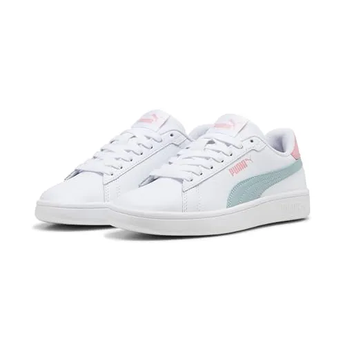 PUMA Unisex Kinder Smash 3.0 L Jr Sneaker, Puma White Modern Mint Pink Fruit, 37.5 EU
