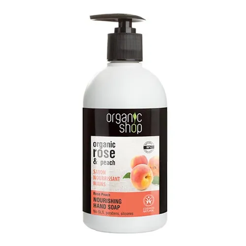 Organic Shop Nourishing Hand Soap Organic Rose & Peach 500ml