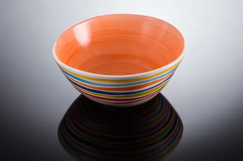 BASSANO Runde Mediterrane Schale aus Italien in orange von Bassano