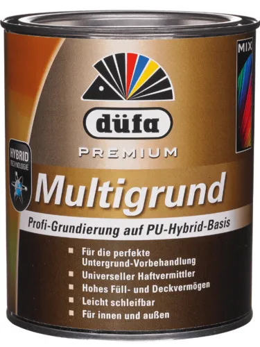 Düfa Multigrund Lack 0,75 Liter - Universeller Haftvermittler für Innen und Außen - Lacke - Leicht schleifbarer Grundierungslack, ideal für Holz, Metall und Keramik, sorgt für optimale Haftung und seidenmatte Oberfläche.