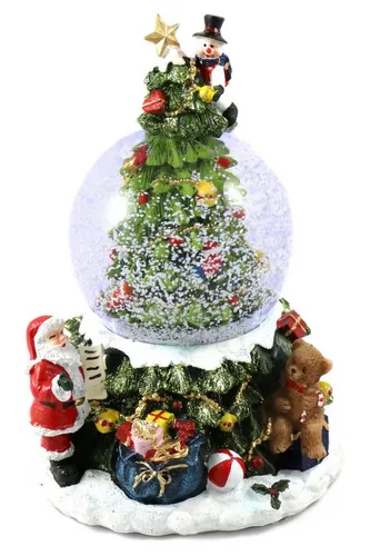 ELLUG Schneekugel Spieluhr mit Tannenbaum, Musik & Licht - Zauberhafte Schneekugel mit Tannenbaum, Weihnachtsmann und Schneeantrieb. Bietet zwei Licht- und Musikmodi. Perfekte Weihnachtsdekoration und Geschenkidee für die besinnliche Zeit.