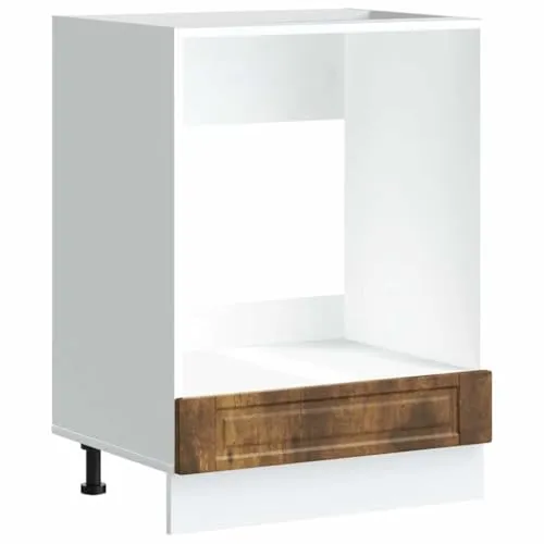 vidaXL Herdumbauschrank Porto Räuchereiche - Küchenunterschrank aus robustem Holzwerkstoff mit verstellbaren Füßen und viel Stauraum für Backofen und Mikrowelle, ideal für kleine Küchen.