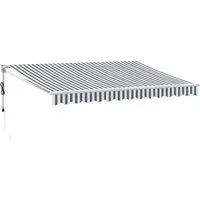vidaXL Einziehbare Markise Anthrazit & Weiß 3,5x2,5 m - Markise für Terrasse und Balkon, UV-beständig dank Polyurethan-Beschichtung, bietet kühlen Schatten und einfache Wandmontage für vielseitige Einsatzmöglichkeiten.