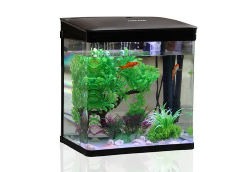 nobleza Aquarien-Set Mini Aquarium Komplettset 7L in schwarz von nobleza