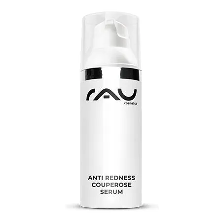 RAU Cosmetics Anti Redness Couperose Serum - Serum für empfindliche Haut, wirkt gezielt gegen Couperose und Rötungen, enthält gefäßstabilisierende Rosskastanie für sichtbar beruhigte Haut.