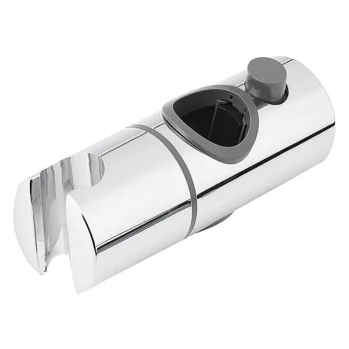 Handbrause Halterung,25 mm Runde Brausehalter Duschhalterung,360° Drehbar Brausehalter für Slide Bar 25 mm Außen Durchmesser,Verchromt, ABS Grade Kunststoff