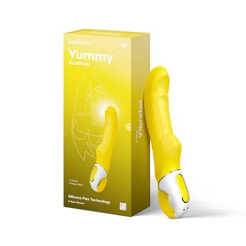 Satisfyer Vibes Yummy Sunshine Vibrator 22,5 cm - Sexspielzeug für Damen, dieser leistungsstarke Vibrator sorgt für unvergessliche Liebesfreuden und ist dank seiner hypoallergenen Oberfläche besonders hautfreundlich.