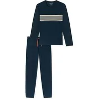 Schiesser Herren Schlafanzug lang - Bequemes Nightwear Set - Schiesser Herren Schlafanzug lang, ideal für entspannte Nächte, aus hochwertiger Baumwolle für hohen Tragekomfort und ein angenehmes Schlafklima.