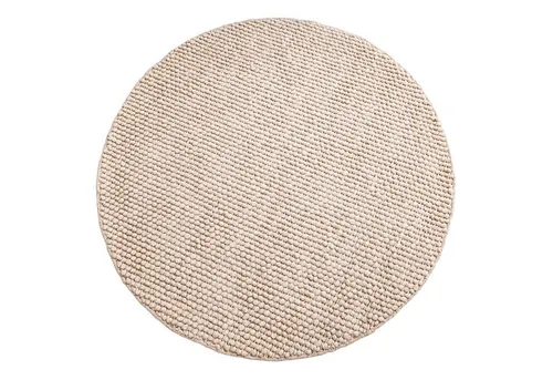 riess-ambiente Teppich WOOL 150cm beige, rund, Höhe: 15 mm, Wohnzimmer · Wolle · handgewebt · skandinavisch · Flur · Schlafzimmer