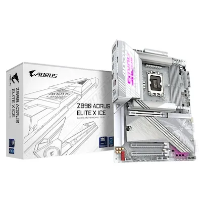 GIGABYTE Z890 A ELITE X ICE ATX Mainboard - Sockel 1851, für Intel CoreTM Ultra Prozessoren, 256 GB max. RAM, DDR5 bis zu 9500 MHz, RGB-Beleuchtung und umfangreiche Anschlussmöglichkeiten