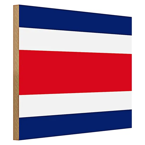Holzschild Flagge Costa Rica 40x30cm Flag of Costa Rica