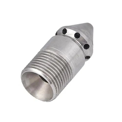 XCSJ Rohrreinigungsdüse Kanalisation Jetter Düse zum Ausbohren von Abwasserrohren, Reinigungsdüse für Hochdruckreiniger Düse, 3/8BSP Außengewinde, 1 Vorne, 8 Hinten (Silber 2)