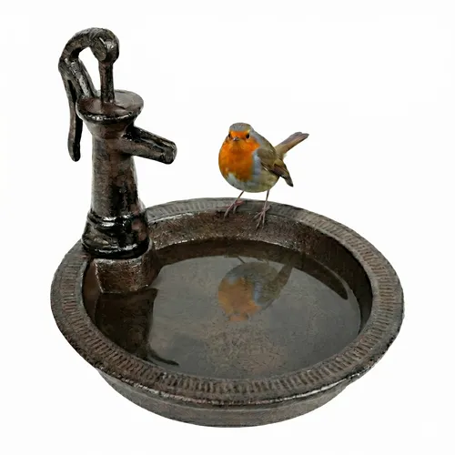Vogeltränke Vogelbad Vogelwanne Vogel Wasserschale Trinkschale Gusseisen stehend
