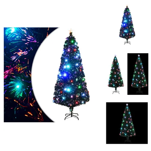 vidaXL Weihnachtsbaum mit Beleuchtung und Ständer 210 cm Glasfaser - Weihnachtsbäume