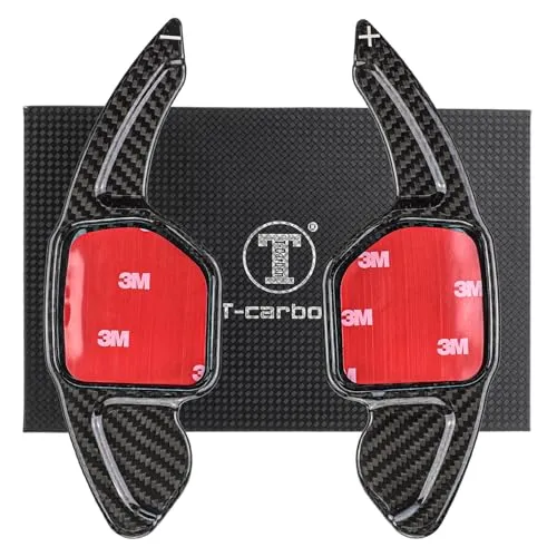 T CARBON Schaltwippen-Verlängerung (Paar, Echt-Carbon, Schwarz) – für Audi und SEAT - Hochwertige Schaltwippen-Verlängerung aus Echt-Carbon für eine verbesserte Ergonomie und komfortable Bedienung. Kompatibel mit zahlreichen Audi- und SEAT-Modellen. Einfache Plug&Play-Installation.