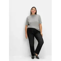 Sieh an! Bequeme Jeans Jeans komfortabel mit elastischem High-Waist-Bund schwarz 52