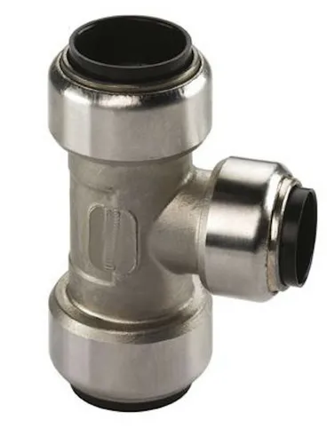 Edelstahl Steckfitting Tectite T-Stück Mittelgang red. 18x15x18mm DVGW Fitting