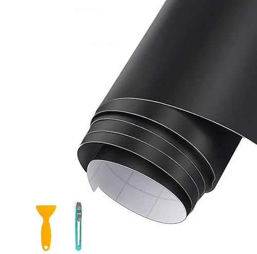 Kaliwa Autofolie Schwarz Matt - Selbstklebende Lackfolie Schutzfolie für Auto/Fahrrad/Motorrad - 300 cm x 30 cm