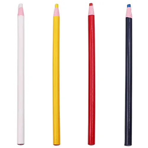 LABUYI 4 Stück Schneiderkreide,Schneiderkreidestift,Nähkreide,Kreidestift Nähen,Textilstifte,Stoffkreide,schneiderkreidestifte für stoff,für Schneiderei,Nähen,Stoff,Handwerk (4 Farben)