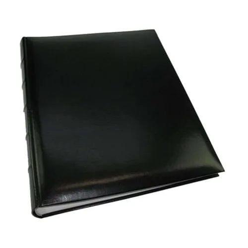 Walther Design Fotoalbum Schwarz 30 x 37 cm - Hochwertiges Kunstleder-Fotoalbum mit 80 säurefreien Seiten und CD-Archiv für digitale Bilder, ideal für stilvolle Erinnerungsaufbewahrung.