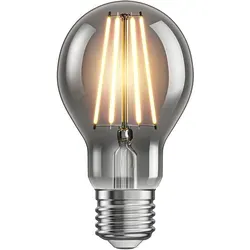 ledscom.de E27 LED Leuchtmittel, A60, extra warmweiß (1800 K), 7,5 W, 370lm, Rauchglas