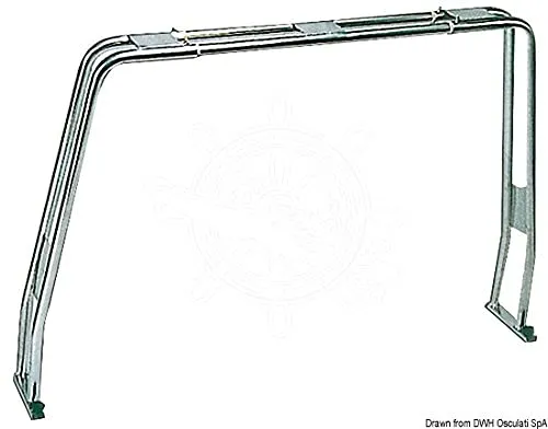 Osculati VA-Stahl Geräteträger für Boote, klappbar 125-220 cm - Ausstattung: Klappbarer Geräteträger aus Edelstahl mit teleskopischer Regulierung und oberen/seitlichen Stützplatten für Scheinwerfer und Schläuche.
