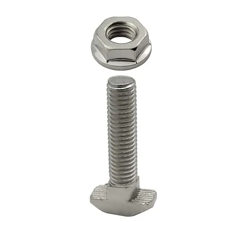 Produktbild KLAK 40 -Edelstahl Hammerkopfschraube T-Schraube M8 40mm Nut 8 Aluprofil 40-er 1 Stück + Mutter