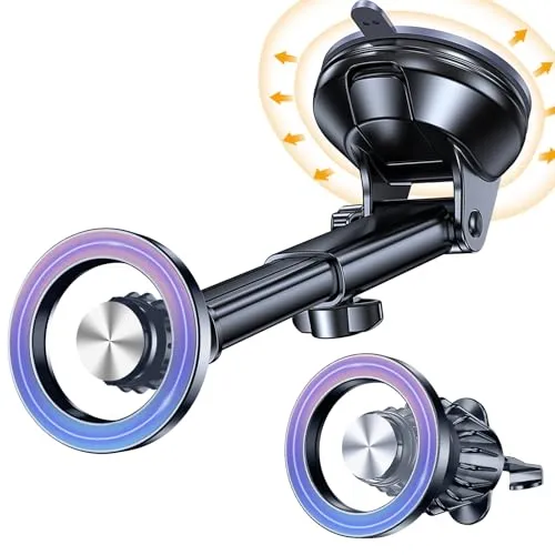 Cooplow Handyhalterung Auto für Magsafe Autohalterung【20x N55 Magnet】Upgrad 3 in 1 Magnetische Handyhalter für Autos Lüftung Armaturenbrett【360°】Handy Halterung Auto Zubehör für iPhone 17 Pro Max 16