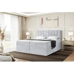 MEBLINI Boxspringbett Lukas 200x200 in grau von MEBLINI