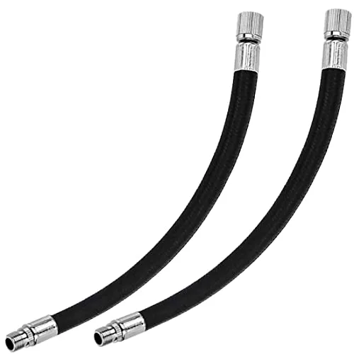 Ziyero 2 Stück Flexible Gummi Ventil Verlängerung Reifen Air Rohr Schlauch Ventil schaftverlängerung Klein und flexibel, leicht zu tragen Geeignet für alle Reifen mit Standardventilen (Schwarz)
