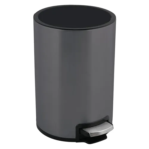 Spirella - Treteimer Edelstahl RIKU - Modernes und Elegantes Design - Herausnehmbarer Inneneimer aus Recyclingkunststoff - Rutschfester Sockel - Mattgrau - 3L