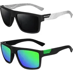 Sonnenbrille Polarisierte UV Schutz Herren Damen Unisex Schwarz Grün 2