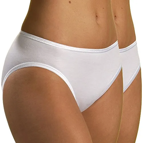 HERMKO 65031 2er Pack Damen atlethic Slip für Sport, Freizeit und Alltag, Farbe:weiß, Größe:32/34 (XS)