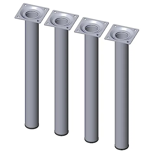 Element System 18133-00346 Möbelfuß rund – Stahlrohrfuß, ideal als Tischbein für die Gestaltung individueller Möbelstücke – Ø 30 mm, Chrom, Länge 300 mm, 4 Stück