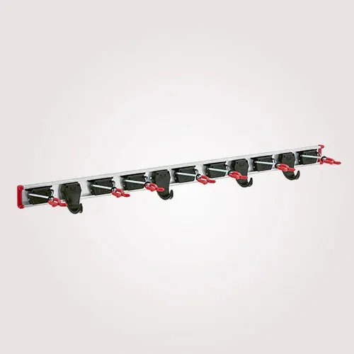 BRUNS 100cm Gerätehalter-Set - Hochwertiger Gartengerätehalter - Gartengerätehalter mit 7 Gerätenhaltern und 4 Haken, hohe Tragkraft bis 40 kg. Ideal für Garten, Haushalt oder Werkstatt, einfach zu montieren und vielseitig einsetzbar.