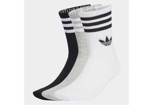 adidas Originals Sportsocken 3S CREW S 3P für Laufen, knöchellang, mit 3-Streifen und Trefoil Logo
