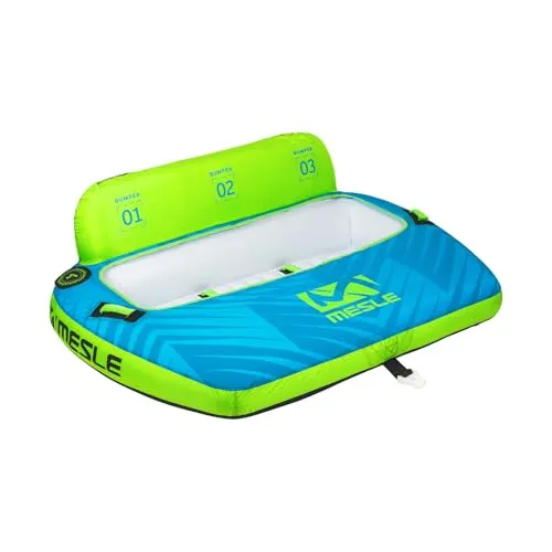 Mesle Tube Boot Bumper, 3 Personen Funtube Wassersport, Wasserreifen aufblasbar, Towable Tube für Kinder & Erwachsene, Schleppring für Motorboot & Jetski, Wasserring zum Ziehen