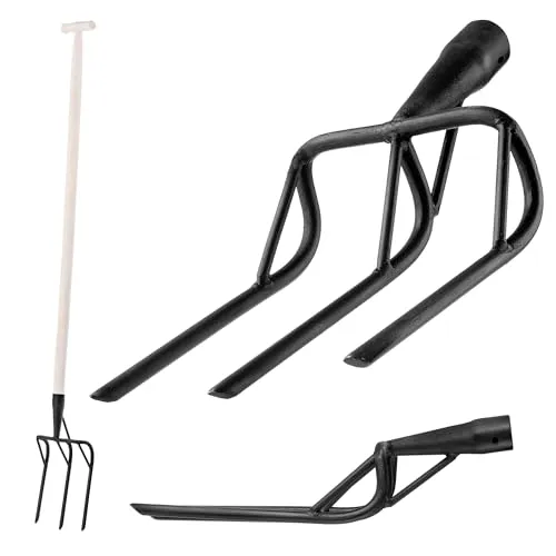 KADAX Spatengabel mit verstärktem Stahlkopf - Gartengabel zum Auflockern und Umgraben von harten Böden, langlebig mit robusten Zinken für schwere Arbeiten – ideal für Gartenliebhaber.